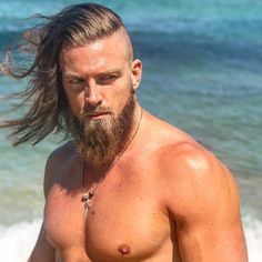 Viking Hairstyles Male, Viking Beard Styles, Half Shaved Hair, Half Shaved