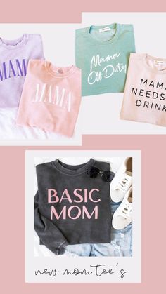 New mom Graphic tee's Mom Graphic Tees, Mama Tee, Happy Birthday Mom, Mom Advice, Mom Tees, New Mom, A Drink