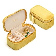 PRICES MAY VARY. LUXURIOUS VELVET MATERIAL: Taimy Travel Jewelry box is hand-made of superior velvet fabric, which brings a elegant and luxurious feelings, soft touch, no smell, moisture-proof. It will protects your Jewelry from damage and scratch. SAFEKEEPING YOUR JEWELRIES: The jewelry case comes with 3 slot rolls, 1 divisions compartment. It can hold multiple rings, earrings and other small items. Whether you're at the office, on the go, or enjoying a vacation, this ring box provides the perf Tiny Jewelry, Multiple Rings, Travel Jewelry Box, Earring Organizer, Velvet Jewelry, Travel Jewelry Case, Velvet Material, Travel Jewelry, Jewelry Holder