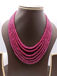 AAA Natural Ruby Corundum Smooth Necklace Gemstone Rondelle Beads With Adjustable Cord Necklace Stone  : Ruby Natural Corundum Shape :- Smooth rondelle Size :- 3 - 5 mm Weight :- 538 carat, Length - 17 inch, 6 line Necklace Polish :- Handmade color - red makes a great gift for your loved ones. Click below to see live stock:  https://www.etsy.com/au/shop/ShakugemsStore?ref=search_shop_redirect If for any reason you are not satisfied with your purchase. You can return it for a full refund within 5 days (If you want maximum or minimum quantity of this size other than listed, let me know, i will list/provide it to you in wholesale price.) Necklace Stone, Necklace Gemstone, Cord Necklace, Natural Ruby, Stone Necklace, Necklace Etsy, Ruby, Etsy Accessories, Great Gifts