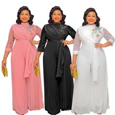 African Americans fashion QFY African Party Clothes For Women Muslim Kaftan Abaya Chiffon Jumpsuits Office Ladies Rompers Ankara Dashiki Clothing Robe Ankara Style Black-L Abaya Chiffon, Party Clothes For Women, Dashiki Clothing, Dashiki Outfit, African American Fashion, Chiffon Jumpsuit, Kaftan Abaya, Ankara Fashion, Wide Leg Romper