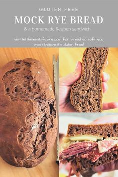 an advertisement for a sandwich made with gluten free mochade rye bread