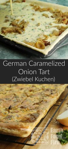 the homemade german caramelized onion tart is ready to bake