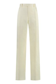 9204 BOTTEGA VENETA LINEN TROUSERS Yellow Pants, Sunny Yellow, Leather Cap, Linen Trousers, Denim Pant, Denim Top, Trust Me, Clothing Women, Welt Pocket