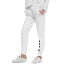 The most comfortable white sweatpants you'll own! Well-made and lined with fleece, these Sweatpants will be your first choice for a casual everyday outfit—all you need to add is a Tee and sneakers to finish off the look. These Sweatpants run a bit tight, we recommend a size larger for a looser fit! • 100% cotton face • 65% cotton, 35% polyester • Tightly knit 3-end fleece • 5-thread stitching • Cuffed and side-seamed legs • Elastic inside the waistband • Flat drawstrings in a matching color • 2 White Sweatpants, Sport Bikinis, Shorts Sweatpants, Fleece Sweatpants, Swim Brief, Everyday Outfit, Womens Fleece, First Choice, Beach Shorts