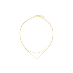 The Double Strand Liquid Gold Necklace features two delicately layered strands crafted from 14k gold. Whether worn solo or layered, one thing is certain: You'll be glistening in gold. Layered Double Strand Minimalist Jewelry, Minimalist Layered Double Strand Jewelry, Dainty Multi-strand Double Chain Jewelry, Dainty Double Chain Multi-strand Jewelry, Minimalist Multi-strand Yellow Gold Necklace, Fine Jewelry With Double Chain And Double Strand, Double Strand Layered Necklace With Figaro Chain, Double Strand Figaro Chain Necklace For Layering, Fine Jewelry With Double Chain