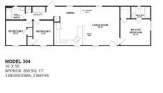 the floor plan for a mobile home with two bedroom and an attached bathroom, including a living