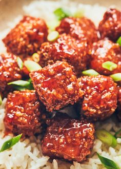 meatballs and rice on a plate ready to be eaten