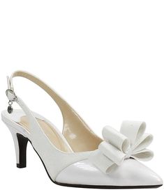 J. Renee Gabino Patent Bow Detail Sling Pumps | Dillard's Formal Synthetic Heels With Bow Straps, Elegant White Slingback Pumps With Bow, Elegant White Patent Leather Slingback Pumps, Chic White Slingback Pumps With Bow, Elegant Synthetic Slingback Pumps With Buckle Closure, White Patent Leather Slingback Pumps For Party, Elegant Slingback Pumps With Bow And Round Toe, White Patent Leather Slingback Pumps For Formal Events, White Patent Leather Slingback Pumps For Formal Occasions