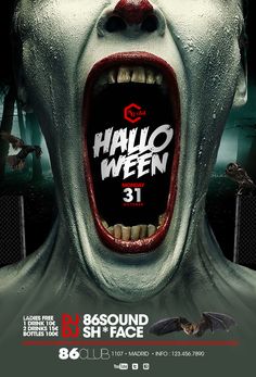 the poster for halloween horror film, which features an image of a woman's face with