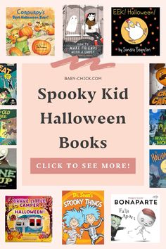 the spooky kid halloween books are on display