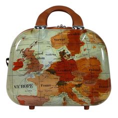 A unique Europe Map design and a dynamic exterior boast a tough hardside construction to safely protect your belongings while opening to reveal a fully stocked and versatile interior with a zipper divider and an elastic pocket for accessories. It features a removable and adjustable shoulder strap and two top carry handles. Modern Travel Bags With Protective Case, Modern Travel Bag With Protective Case, Rectangular Hard Shell Travel Case, Europe Map, Shopping World, Cosmetic Case, Map Design, Shoulder Tote, World Traveler