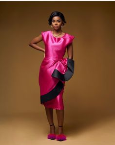 Wrapper dress - pink – Eloli Wrapper Dress, Dress Collar, Collar Dress, Dress Pink, Dry Clean Only, Sheath Dress, The Knee, Pink Dress, Red Dress