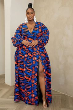 African Ankara Print Maxi Dress For Women. #plussizefashionforwomen #africanfashiontrends #ankarastyles2024 #ankarastyles #dressesforwomen #african #plussizefashion #fashion Ankara Flared Dress, Ankara Styles For Women, Dress Ankara, African Print Dress Ankara, Ankara Dresses, Dress African