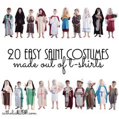 the 20 easy saint costumes made out of t - shirts are great for little boys and girls