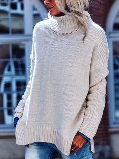 Casual Soft Knit Turtleneck For Fall, Casual Solid Cable Knit Turtleneck, Casual Solid Color Cable Knit Turtleneck, Casual Soft Knit Turtleneck With Funnel Neck, Cozy Knit High-neck Outerwear, Cozy Knit High Neck Outerwear, Cozy High Neck Knit Outerwear, Soft Knit Turtleneck For Layering, Casual Funnel Neck Chunky Knit Sweater