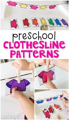 this is an image of preschool clothesline patterns