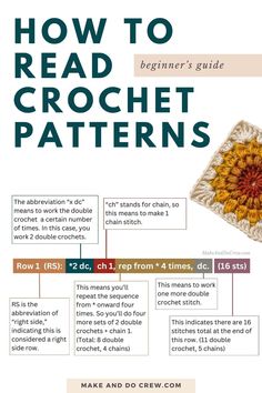 the beginner's guide to crochet for beginners how to read