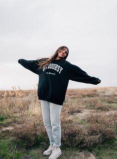 For the outdoorsy at heart. Your go-to comfy sweatshirt all year long for adventuring or lounging around. You will never want to take it off! Model wearing XL Unisex Fit - Normal size loose fit, size up for baggy fit 50/50 cotton/polyester Sweatshirt Photoshoot Ideas, Sweatshirt Photoshoot, Take It Off, Comfy Sweatshirt, Wild Hearts, Baggy Fits, Photoshoot Ideas, 50 50