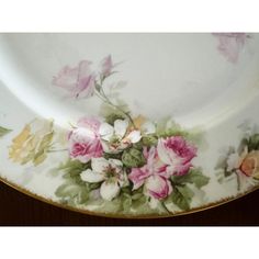 a plate with flowers painted on it