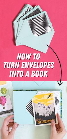 how to turn envelopes into a book - step by step instructions on how to fold them