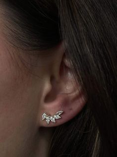 The unique and organic silhouette of our Cascading Crystal Climbers is sure to bring some light and timeless flair to any look on any body. These effortlessly glamorous studs are dainty enough for your every day bling, but will shine the brightest in your most elevated ensembles. Climber Earrings, Gemstone Stud Earrings, Gemstone Studs