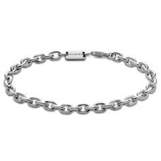 * 925s sterling silver construction
 * Rhodium plated for scratch and tarnish resistance Classic Everyday Bracelet With Oval Links, Classic Oval Link Chain Bracelet For Everyday, Classic Oval Link Bracelet For Everyday, Classic Everyday Oval Link Bracelet, Classic Silver Chain Bracelet For Everyday, Classic Sterling Silver Bracelet With Silver Chain, White Gold Oval Link Chain Bracelet For Everyday, Everyday White Gold Oval Link Chain Bracelet, Classic Everyday White Gold Chain Bracelet