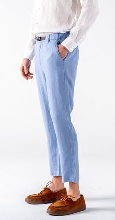 Cholp-No. #510 - Signature Collection
Mens Light Sky Blue Tapered 100 Linen Pants Relaxed Fit
Set sail for new adventures with Signature Collection. Shop Now Cholp. Sky Blue Pants Outfit Men, Formal Blue Linen Bottoms, Classic Blue Summer Pants, Blue Straight Hem Pants For Summer, Blue Dress Pants For Spring, Business Casual Blue Linen Bottoms, Classic Blue Linen Pants, Blue Linen Bottoms For Business Casual, Fitted Blue Linen Bottoms