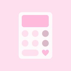 a calculator on a pink background with hearts in the bottom right hand corner