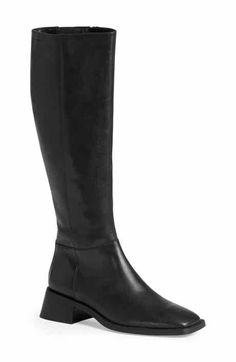 Sam Edelman Sylvia Knee High Boot (Women) | Nordstrom Vagabond Boots, Cold Weather Shoes, Vagabond Shoemakers, Chelsea Boot Women, Womens Riding Boots, Black Knee High Boots, Square Toe Boots, Toe Boots, Penny Loafers