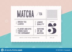 a ticket for matcha tea with the number three on it and an image of two people