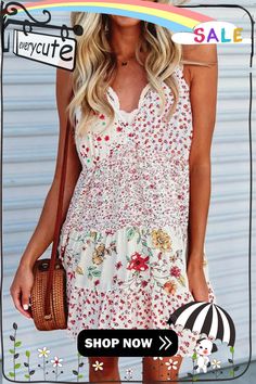 White Floral Ruffled Spaghetti Strap Mini Dress Bohemian Mini Dress With Spaghetti Straps And Ruffles, Bohemian Sleeveless Mini Dress With Ruffle Hem, Bohemian Sundress With Spaghetti Straps And Ruffles, Cami Ruffle Dress For Vacation, Spring Cami Mini Dress With Ruffles, Summer Ruffled Cami Dress, Summer Cami Dress With Ruffles, Summer Cami Mini Dress With Ruffles, Cami Mini Dress With Ruffles For Summer