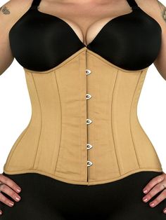 plus size hourglass curve 426 longline beige cotton steel boned waist training corset front view Underbust Sculpting Corset Shapewear, Sculpting Underbust Corset Shapewear, Underbust Shapewear Corset With Boned Bodice, Underbust Boned Bodice Corset Shapewear, Shapewear Underbust Corset With Boned Bodice, Cotton Corset, Victorian Corset, Steel Boned Corsets, Waist Training Corset