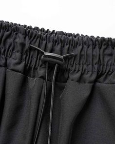 Details: Long pants with stripes designBottom Length: LongMaterials:95% Polyester + 5% Spandex Black Elastane Trousers, Black Elastane Bottoms, Black Drawstring Pants For Work, Black Straight Pants With Elastic Side Panels, Black Trousers With Elastic Side Panels, Black Bottoms With Elastic Waistband, Black Bottoms With Elastic Side Panels For Work, Black Stretch Bottoms With Elastic Side Panels, Black Wide-leg Drawstring Bottoms