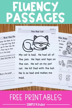 the free printable flueny passages for kids