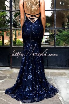 Short Strapless Prom Dresses, Blue Lace Prom Dress, Navy Blue Prom Dress, Mermaid Evening Gown, Spaghetti Strap Prom Dress, Lace Prom Dress, Sequin Evening Dresses, Evening Gown Dresses, Sequin Prom Dresses