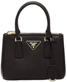 Prada Mini Bag, Prada Galleria Bag, Handbags Prada, Mini Bag Black, Prada Mini, Prada Galleria, Leather Mini Bag, Small Shoulder Bags, Mini Crossbody