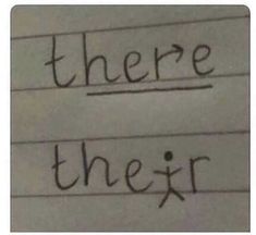 there are two lines written on paper with the word'there'in cursive writing