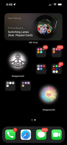 an iphone screen with various icons on it