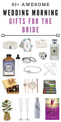 wedding gifts for the bride with text overlay