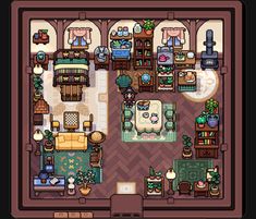 an overhead view of a living room and kitchen in the legend of zeolith