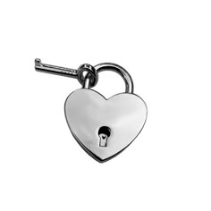 a heart shaped padlock with a key on it