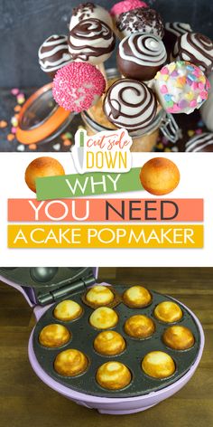 an image of donuts in a pan with the words, why you need a cake popmaker