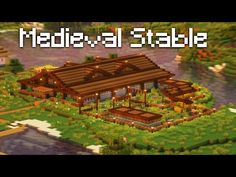 Medieval Stable | FULL TUTORIAL | FREE DOWNLOAD | Timelapse Build - YouTube Medieval Minecraft Stable, Minecraft Medieval Farm Ideas, Minecraft Dragon Stables, Minecraft Horse Stables Ideas, Medieval Stable, Stable Minecraft, Minecraft Horse Stables, Medieval Farm, Minecraft Horse