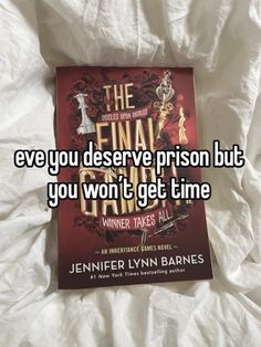 the final exam but you won't get time to win it all by jennifer lynn barnes