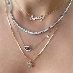 This unique personalized script font nameplate cut-out necklace is composed of 14K solid gold and beautifully pavé set with genuine AAA quality natural real light pink sapphires. This pendant is complemented by a durable 14K solid gold adjustable chain or can be purchased as a charm alone without the chain under the "Length" drop-down menu. NOTE: The item will be made in the exact casing of the characters entered. Please be mindful of this detail when providing the customization desired. Name Di Luxury White Gold Pendant Name Necklace, Rose Gold Round Tennis Necklace As A Gift, Gold Round Tennis Necklace For Gift, 14k Gold Tennis Necklace, Silver 14k Gold Tennis Necklace As A Gift, Gold Tennis Necklace With 17 Jewels As A Gift, White Diamond Nameplate Jewelry, Fine Jewelry Name Necklace With Diamond Accents, White 14k Gold Nameplate Jewelry