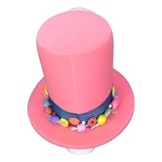 This Candy World Hat will definitely make you stand out at your next Party, Hora Loca, Wedding, Corporate Event, Birthday, Quinceanera, or Halloween Party! It can be used as a wedding hats, top hats, photo booth props, or a party favor. Novelty Brimmed Costume Accessories For Party, Fun Brimmed Costume Hats For Parties, Fun Wide Brim Party Costume Hats And Headpieces, Halloween Party Felt Hat, Fun Wide Brim Costume Hats And Headpieces For Party, Pink Fun Costume Hats For Party, Pink Fun Costume Hats And Headpieces For Party, Pink Adjustable Mini Hat For Costume Party, Whimsical Adjustable Costume Accessories