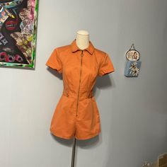 Tags On Rust Romper. Small With Room For Size B/C Bust. Super Cute And Perfect For Fall. Urban Outfitters Romper, Orange Jumpsuit, Halloween Idea, Urban Outfitters Pants, Fashion Sewing, Color Orange, Pant Jumpsuit, Urban Outfitters, Rust