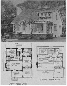 an old house with two floors and three stories in the front, second floor plan