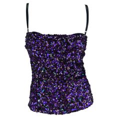 Check out this item from 1stdibs! F/W 2000 Dolce & Gabbana Purple Sequin Bodycon Bustier Bra Tube Top : https://www.1stdibs.com/id-v_19750102 Glamorous Purple Sequin Top, Purple Embellished Sleeveless Top, Glamorous Purple Party Tops, Purple Evening Tops For Party Season, Purple Top For Evening And Party Season, Purple Tops For Evening Party Season, Purple Tops For Evening And Party Season, Fitted Purple Sequin Top, 2000s Brands